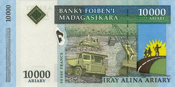 Billete 10000 ariary (delante)