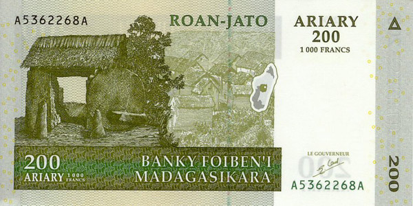 Billete 200 ariary (delante)
