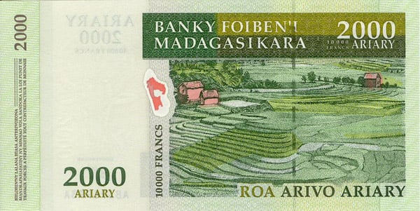 Billete 2000 ariary (detrás)