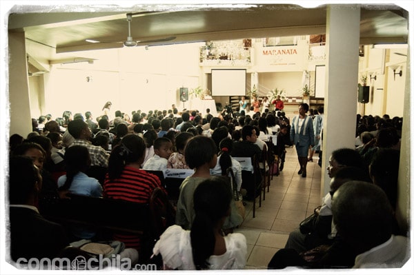 La iglesia baptista con sus coros