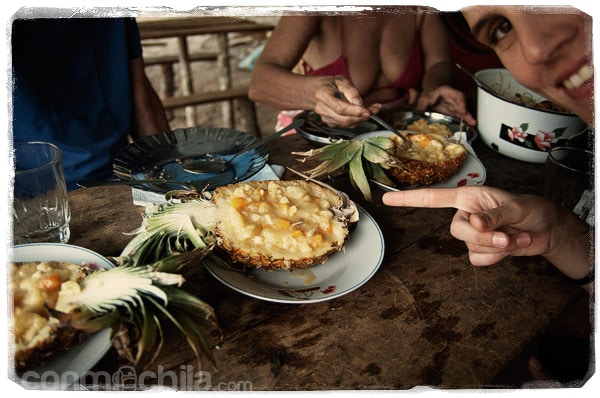 El sabroso postre con piña