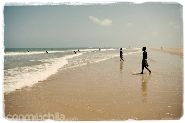La bonita playa donde nadamos