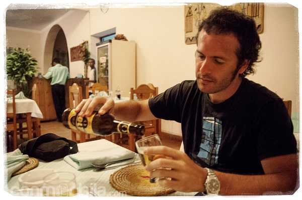 Cervecita en el restaurante Jonathan