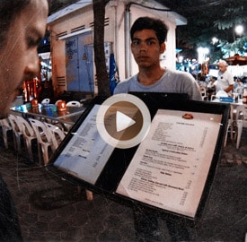 Paseo hasta restaurante callejero en Siem Reap