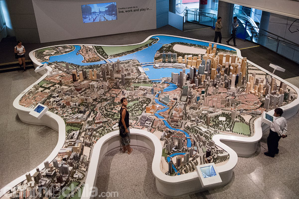 La maqueta de Singapur de la planta de arriba
