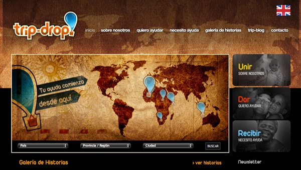 La web de Trip Drop