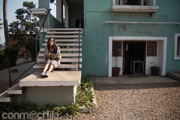 La terraza y escaleras de acceso a nuestra habitación