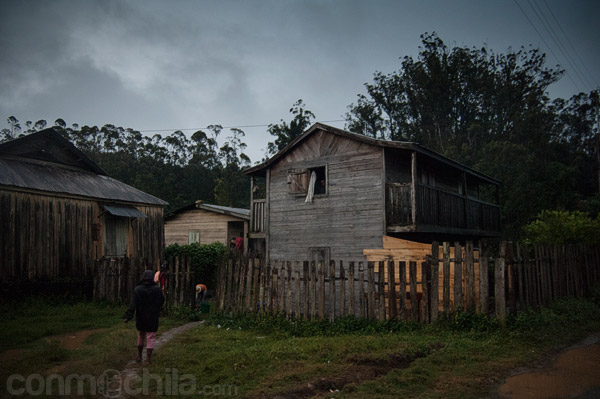 Una de las casas de madera