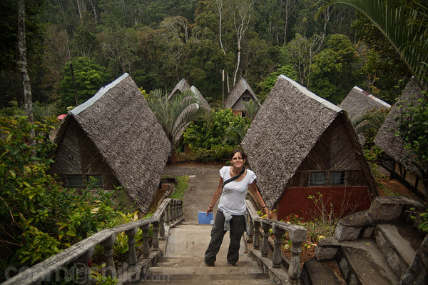 Escaleras de los distintos niveles de bungalows