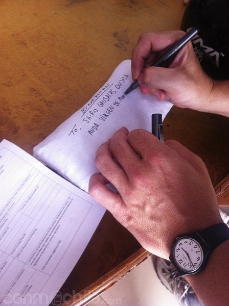 Escribiendo la dirección de Jairo