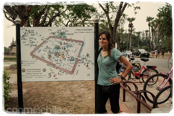 El mapa de los templos de Sukhothai