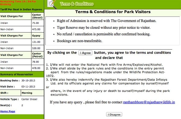 Términos y condiciones de la reserva