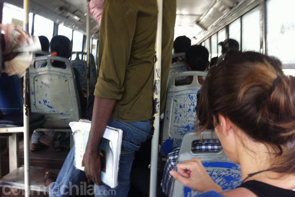 En el bus camino de Mamallapuram