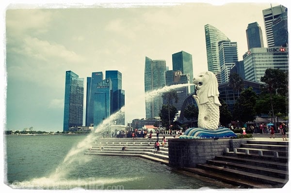 Y el emblema de Singapur: el Merlion