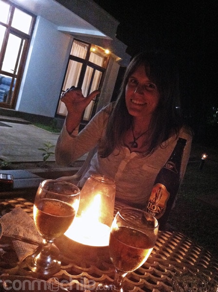 En el jardín por la noche