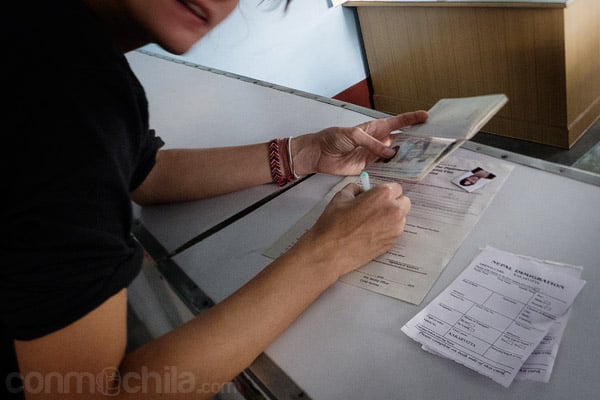 Rellenando el formulario para obtener el visado