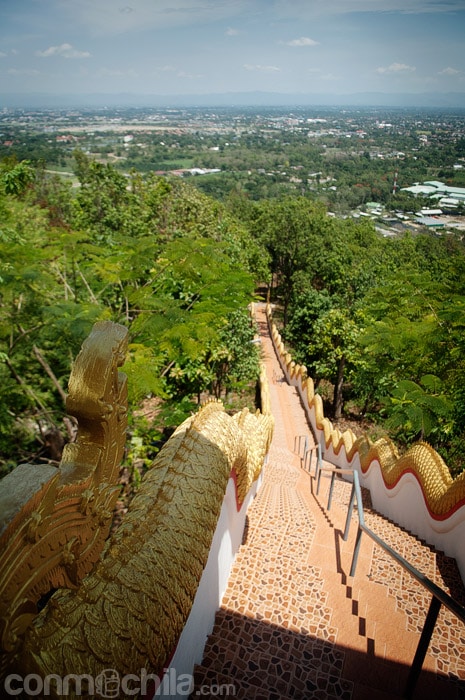 Y si alguien se decide a darse un paseo dispone de estas escaleritas...