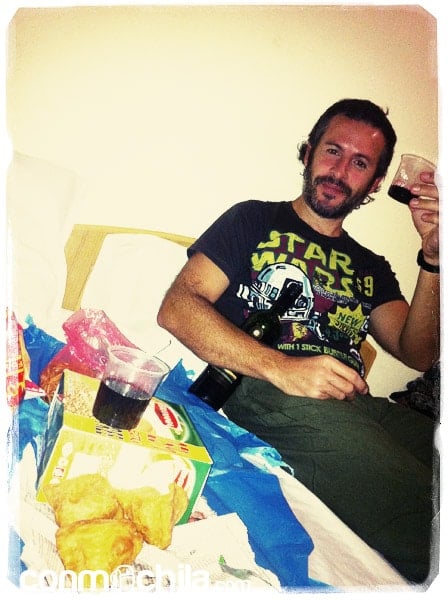 La cena, con vino incluido :-)
