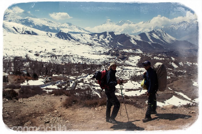 Vistas de Muktinath de lejos