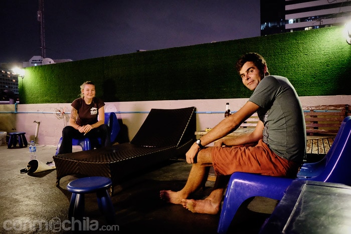 La terraza con los amigos