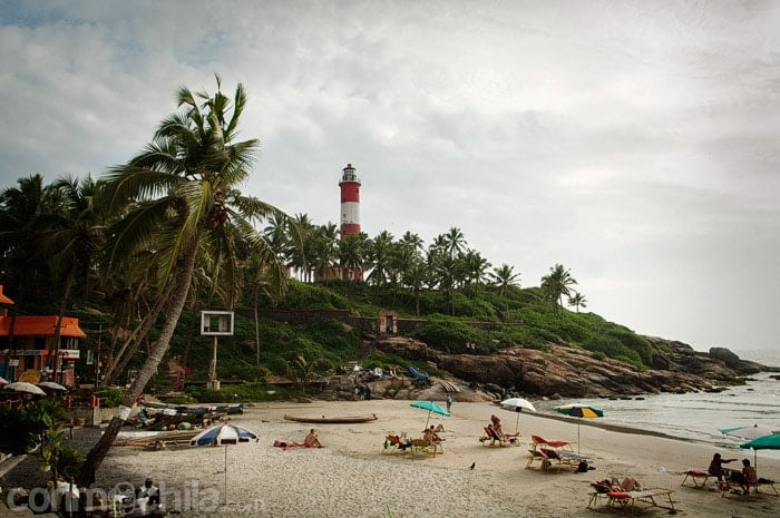 La playa de Kovalam donde paramos a comer