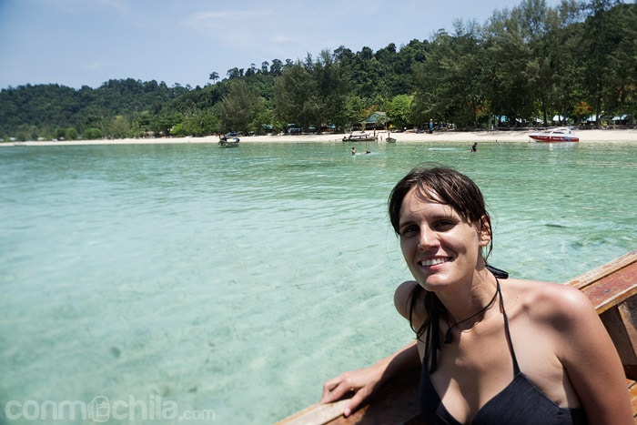 Llegando a la isla