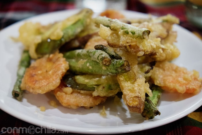 Las verduras en tempura