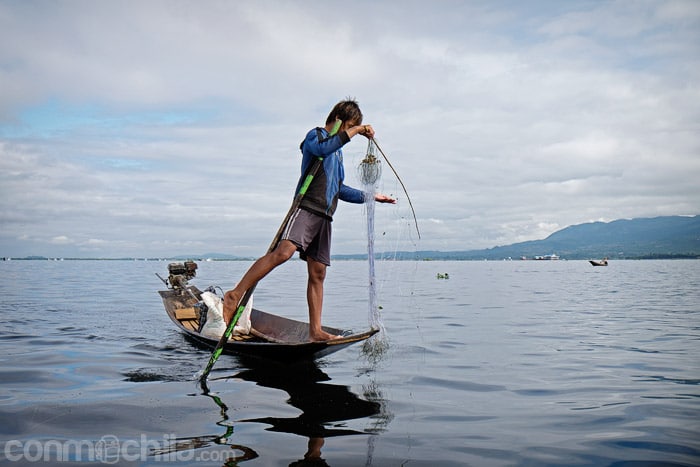 Pescador en Lago Inle