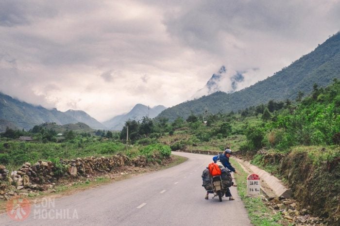 A 34km de Sapa con las nubes amenazantes