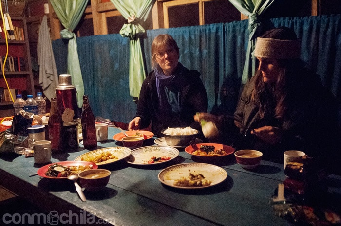 La cena en la homestay