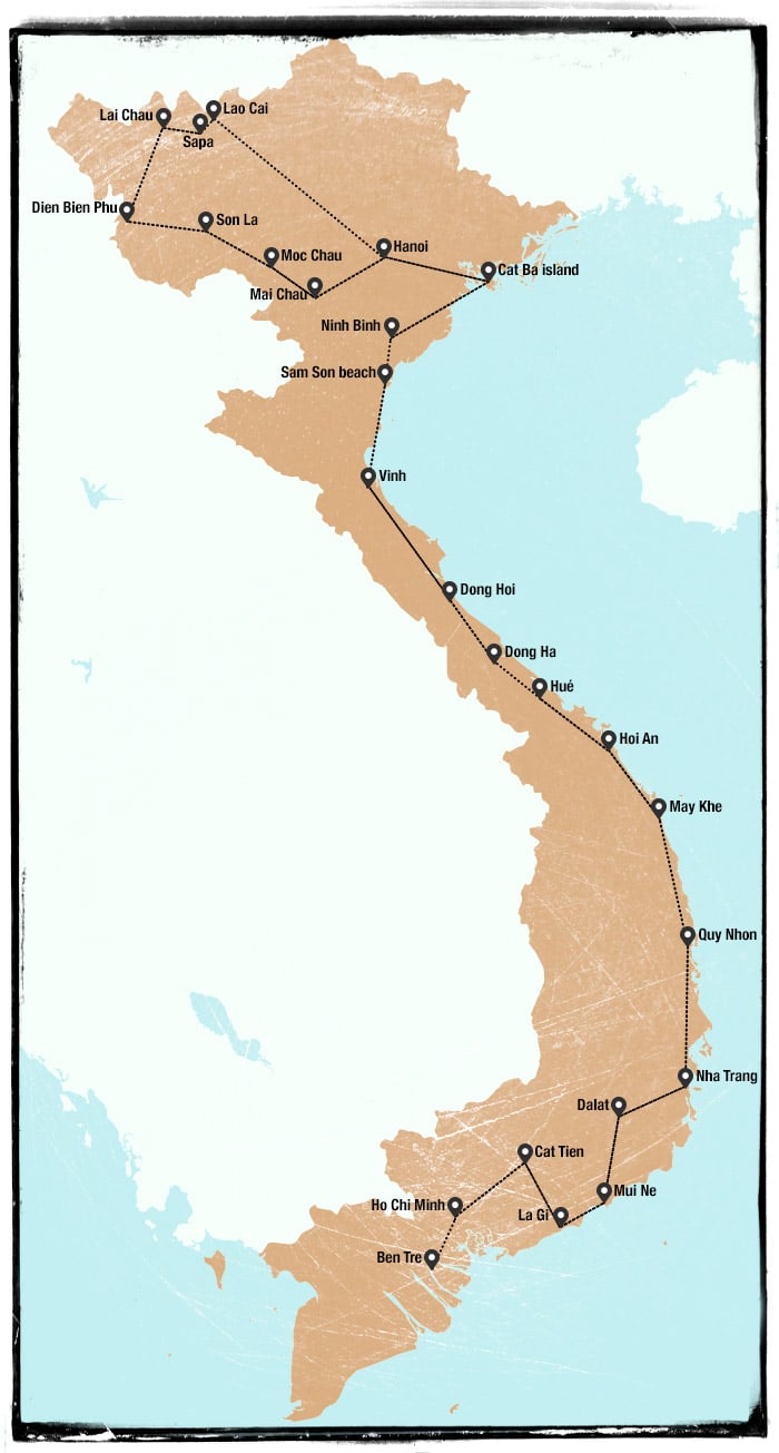 Itinerario viaje a Vietnam en 65 días