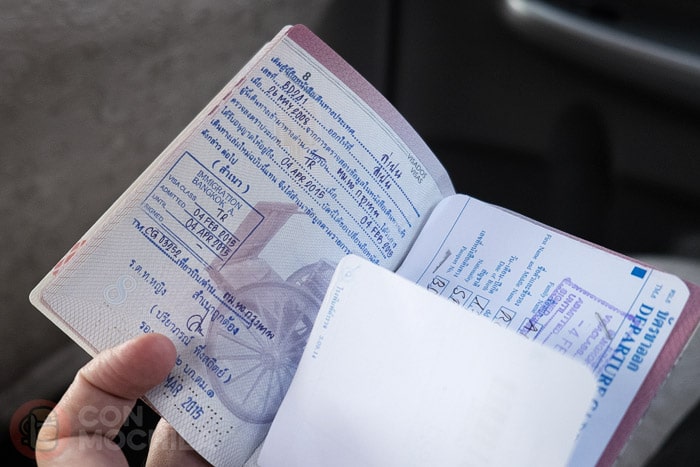 El sello de la oficina con el transfer. Renovar tu pasaporte si te quedas sin hojas