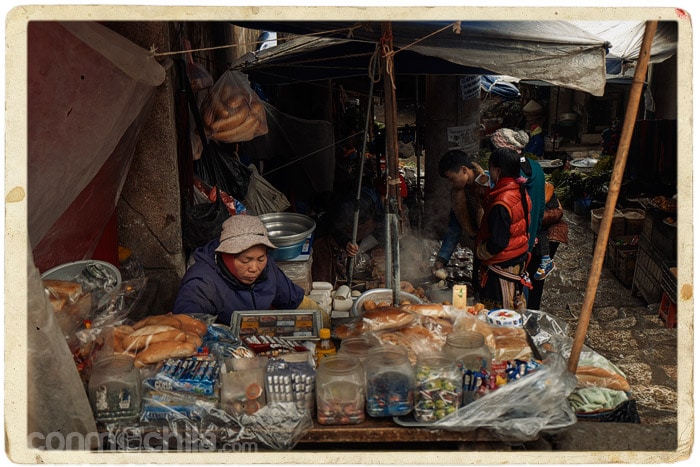 Uno de los puestos de comida
