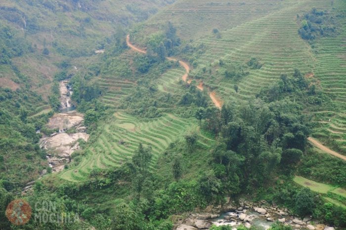 Paisajes de Sapa aun con un poco de niebla