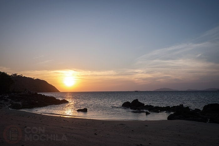 La bonita puesta de sol