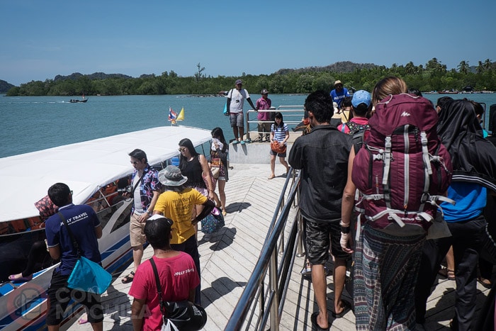 Getting on the speedboat