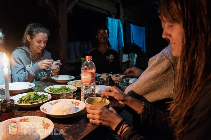 Riquísima cena en casa de nuestros anfitriones 