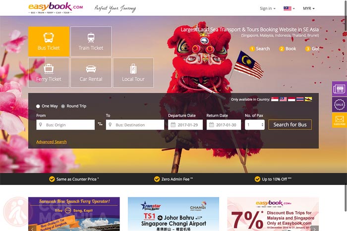 La pantalla principal de la web Easybook
