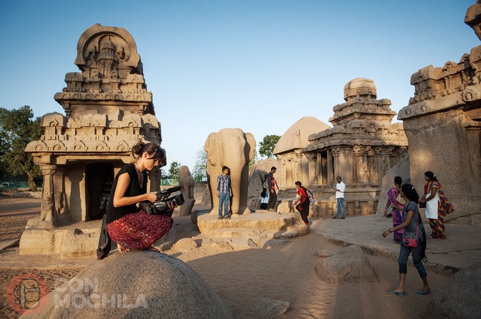 Cinco Rathas en Mamallapuram o Mahabalipuram