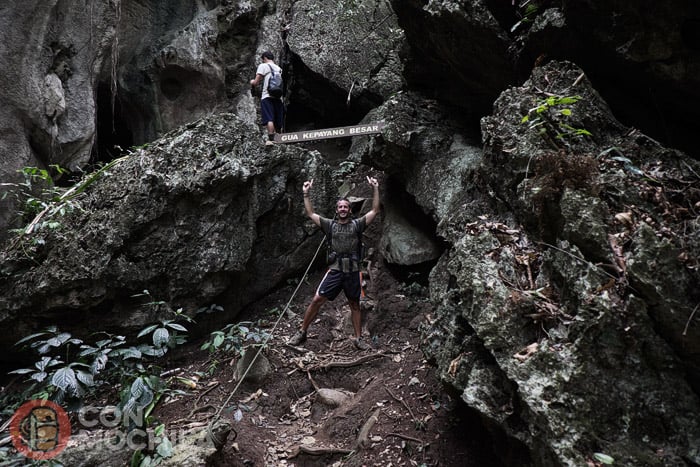 Arrival at the cave