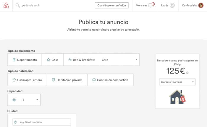 Conviértete en anfitrión