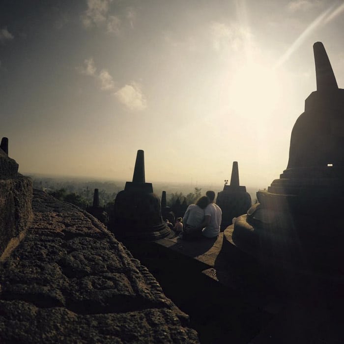 Amanecer en el templo de Borobudur