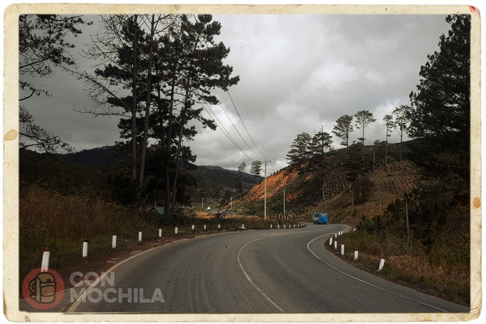 La carretera, buena pero con pendiente