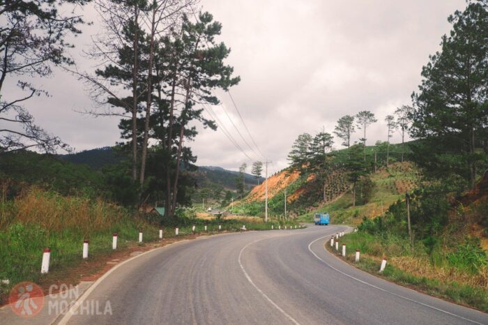 La carretera, buena pero con pendiente
