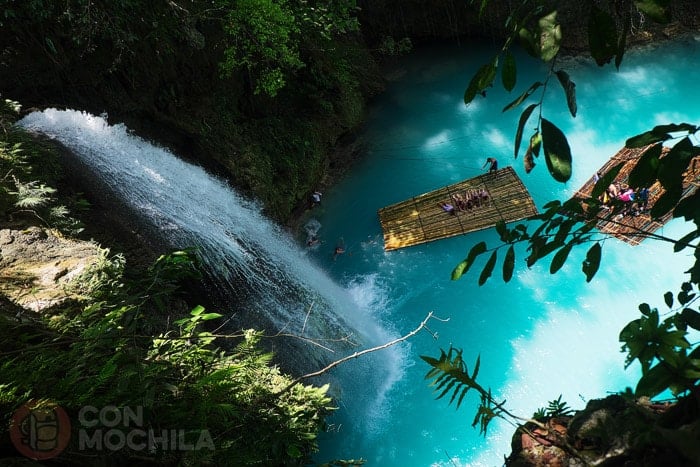 Kawasan falls: primer nivel visto desde arriba