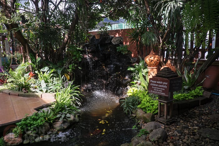 El jardín del restaurante