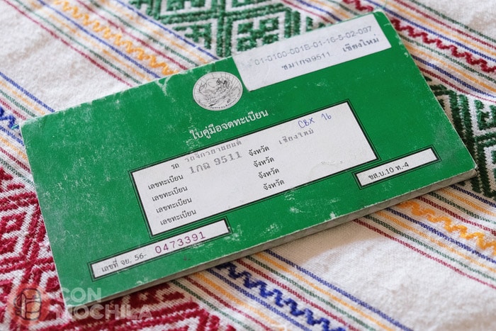 Los papeles originales de la moto