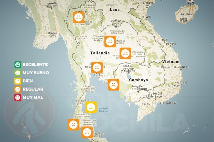 El tiempo en Tailandia en MAYO