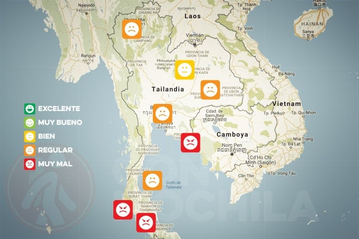 El tiempo en Tailandia en OCTUBRE