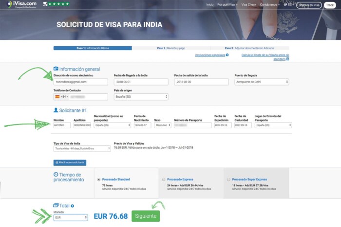 Introduce todos tus datos